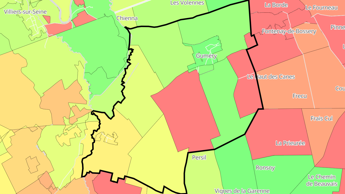 Carte des prix de l'immobilier Gumery