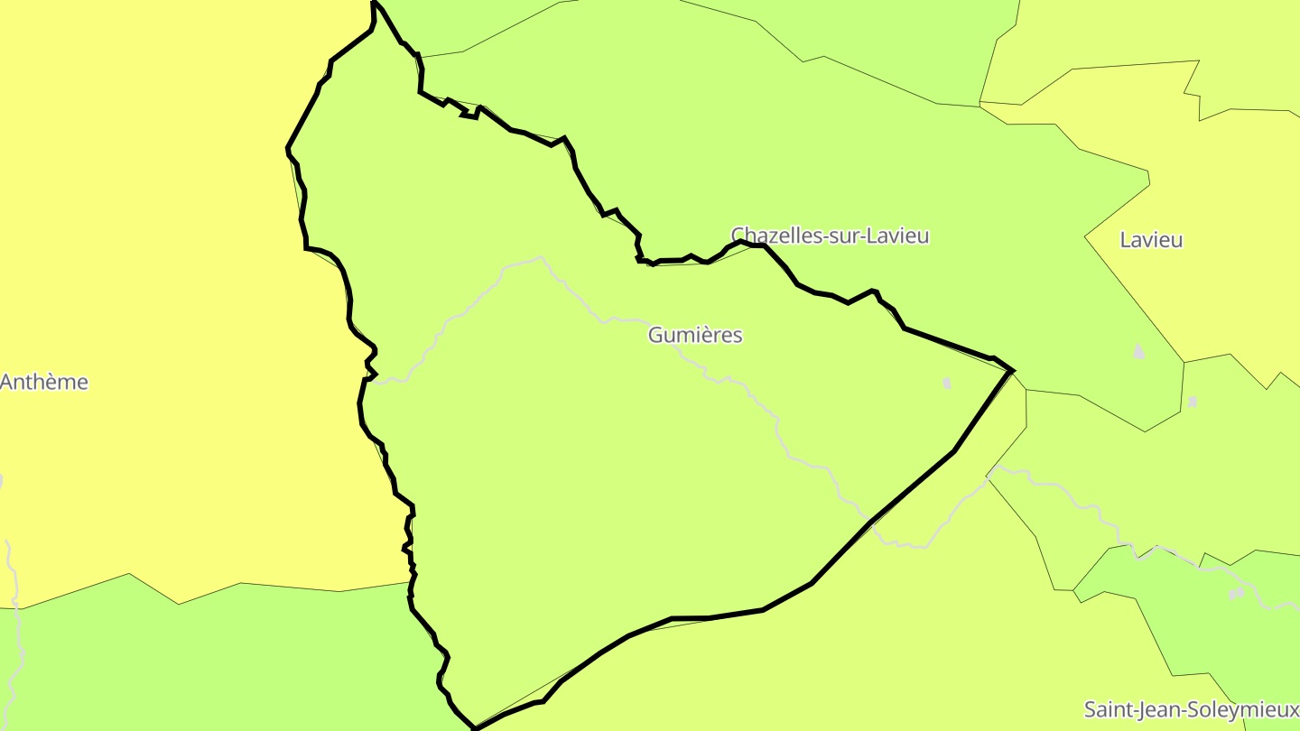 Carte des prix de l'immobilier Gumières