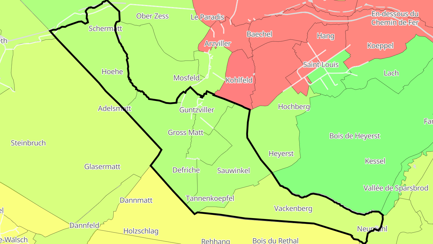 Carte des prix de l'immobilier Guntzviller