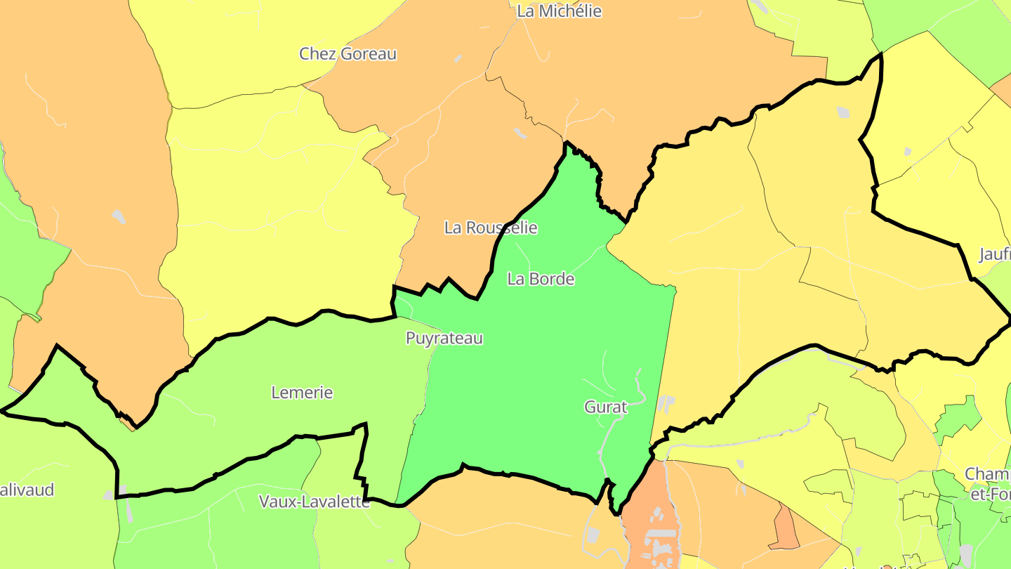 Carte des prix de l'immobilier Gurat