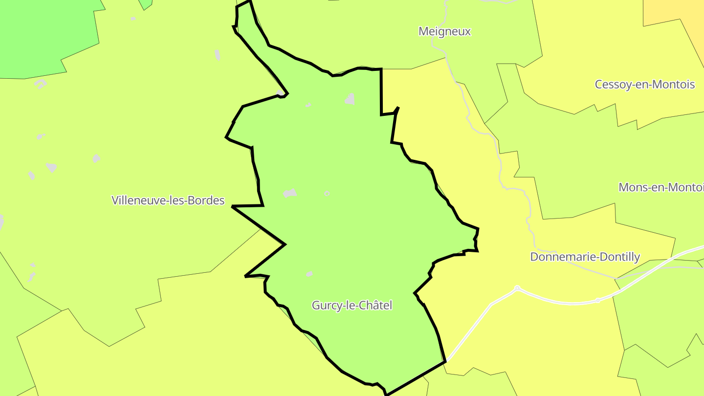 Carte des prix de l'immobilier Gurcy-le-Châtel