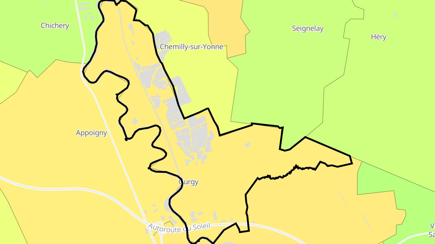 Carte des prix de l'immobilier Gurgy