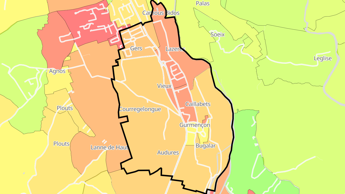 Carte des prix de l'immobilier Gurmençon
