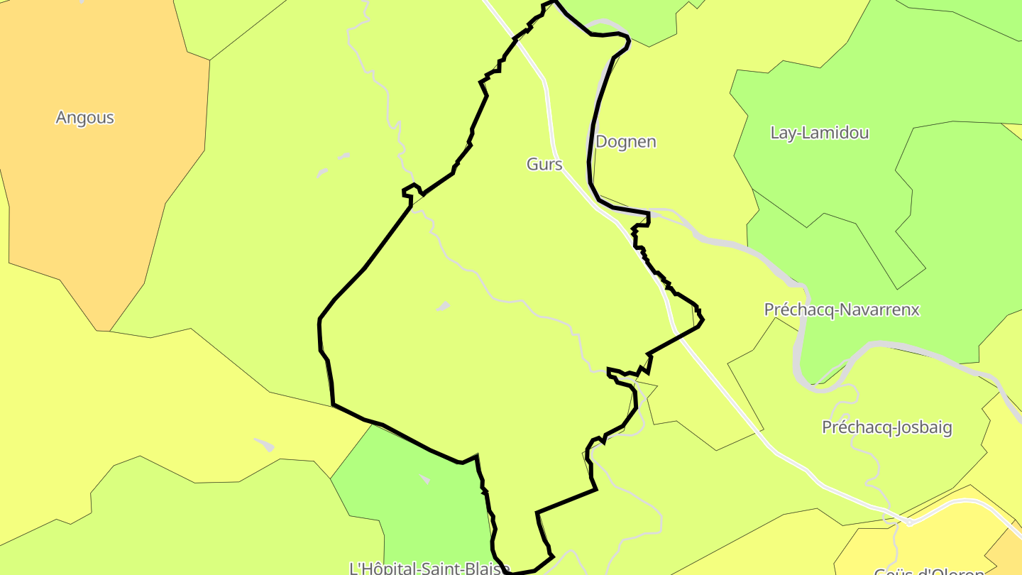 Carte des prix de l'immobilier Gurs