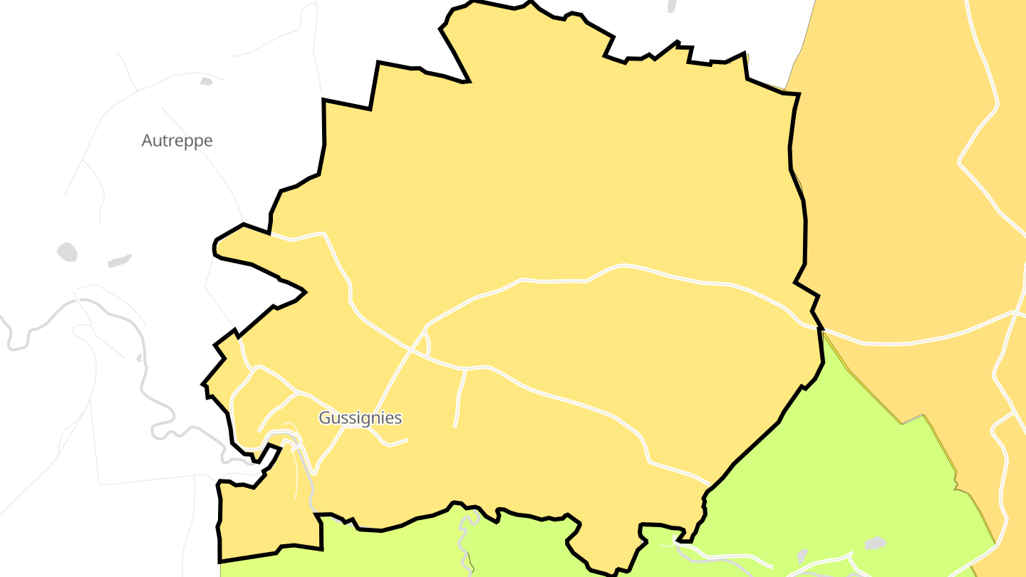 Carte des prix de l'immobilier Gussignies