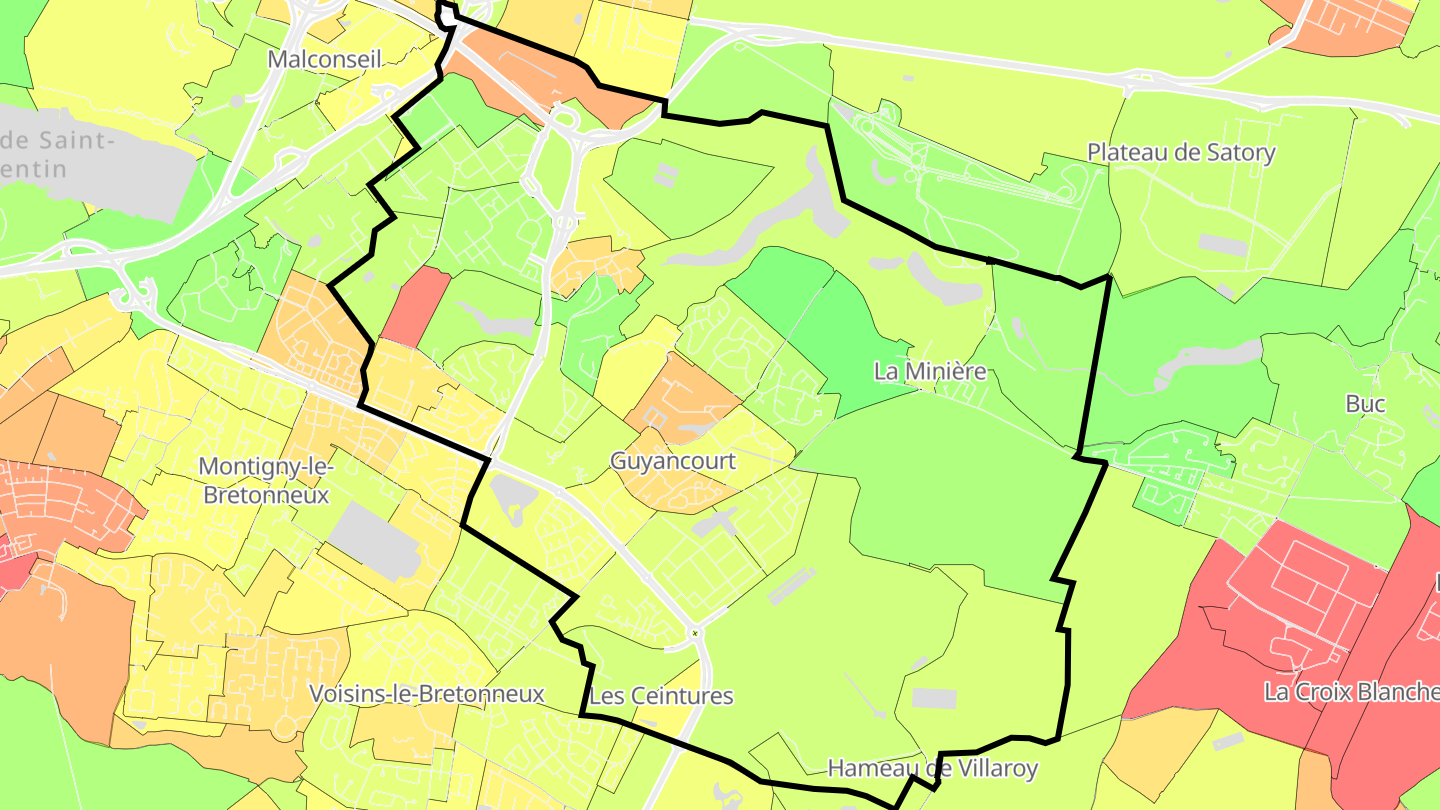 Carte des prix de l'immobilier Guyancourt
