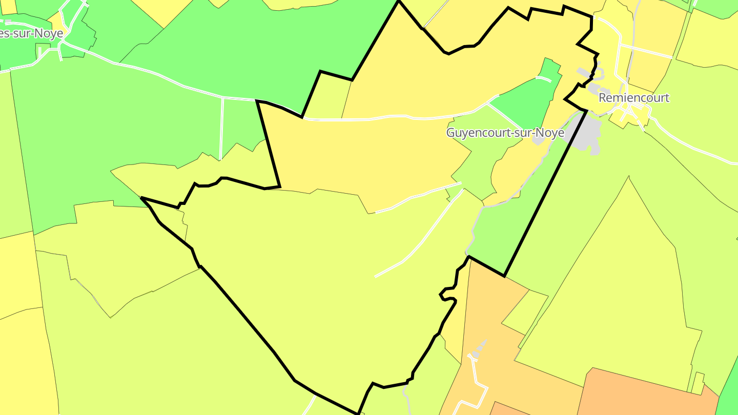 Carte des prix de l'immobilier Guyencourt-sur-Noye