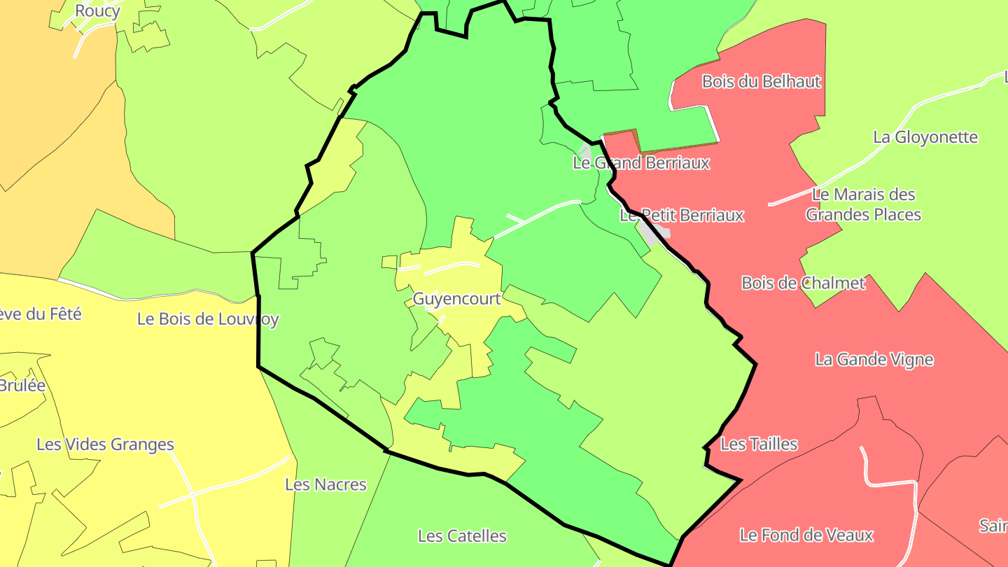 Carte des prix de l'immobilier Guyencourt