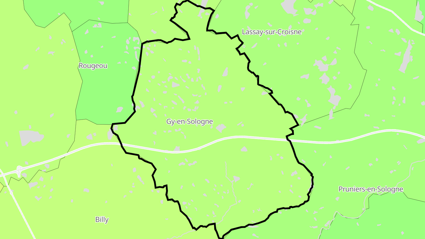 Carte des prix de l'immobilier Gy-en-Sologne