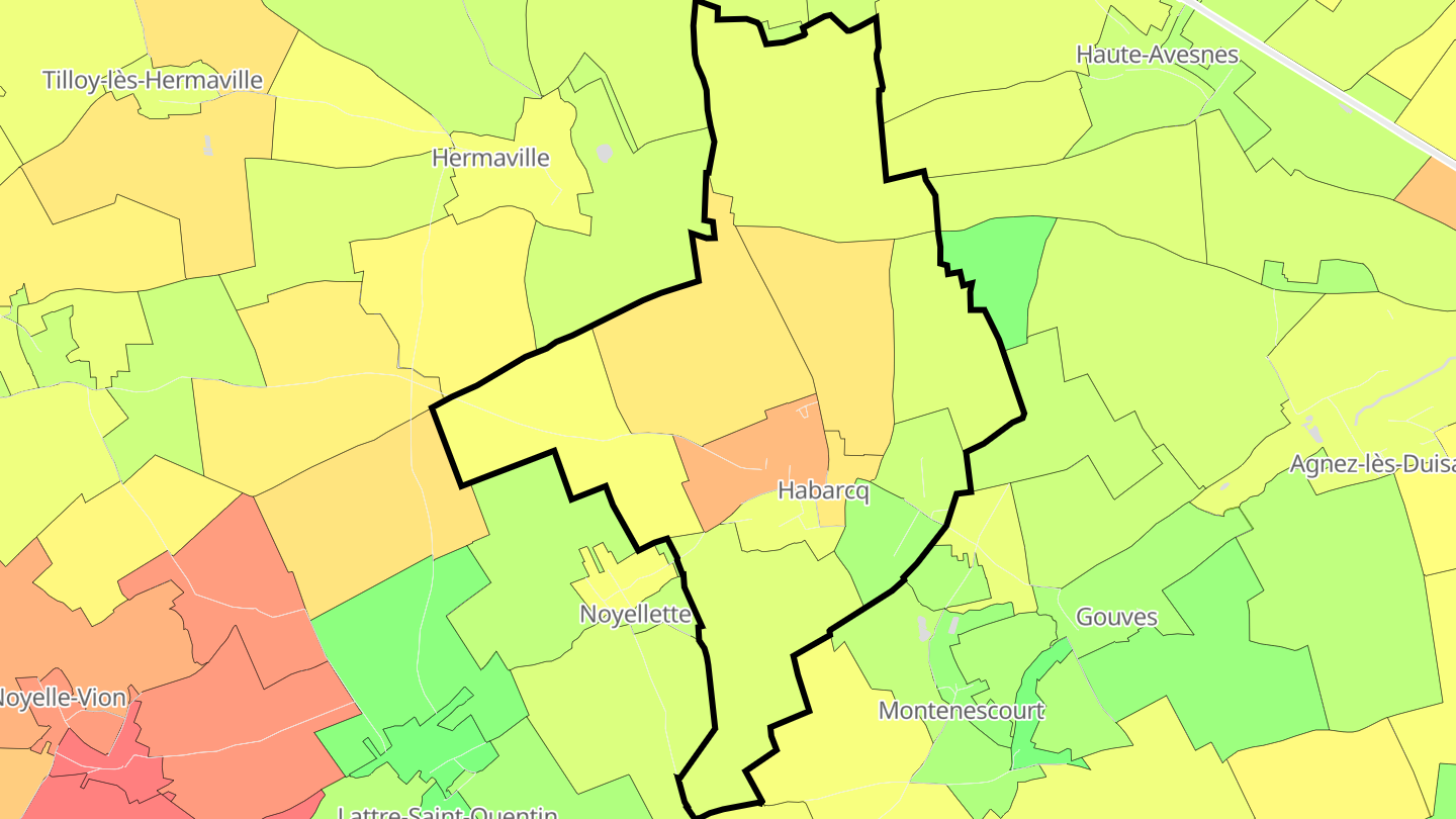 Carte des prix de l'immobilier Habarcq