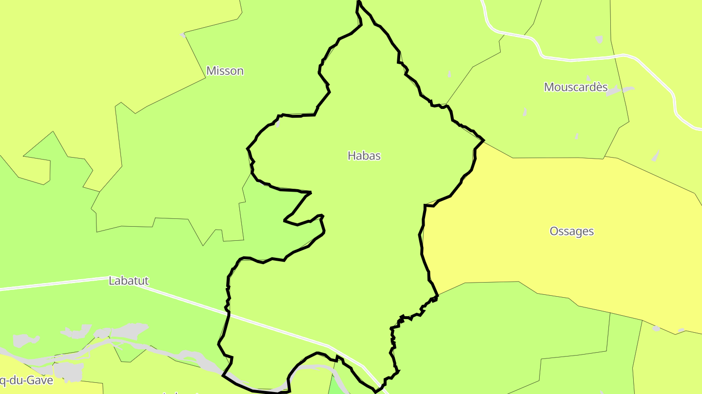 Carte des prix de l'immobilier Habas