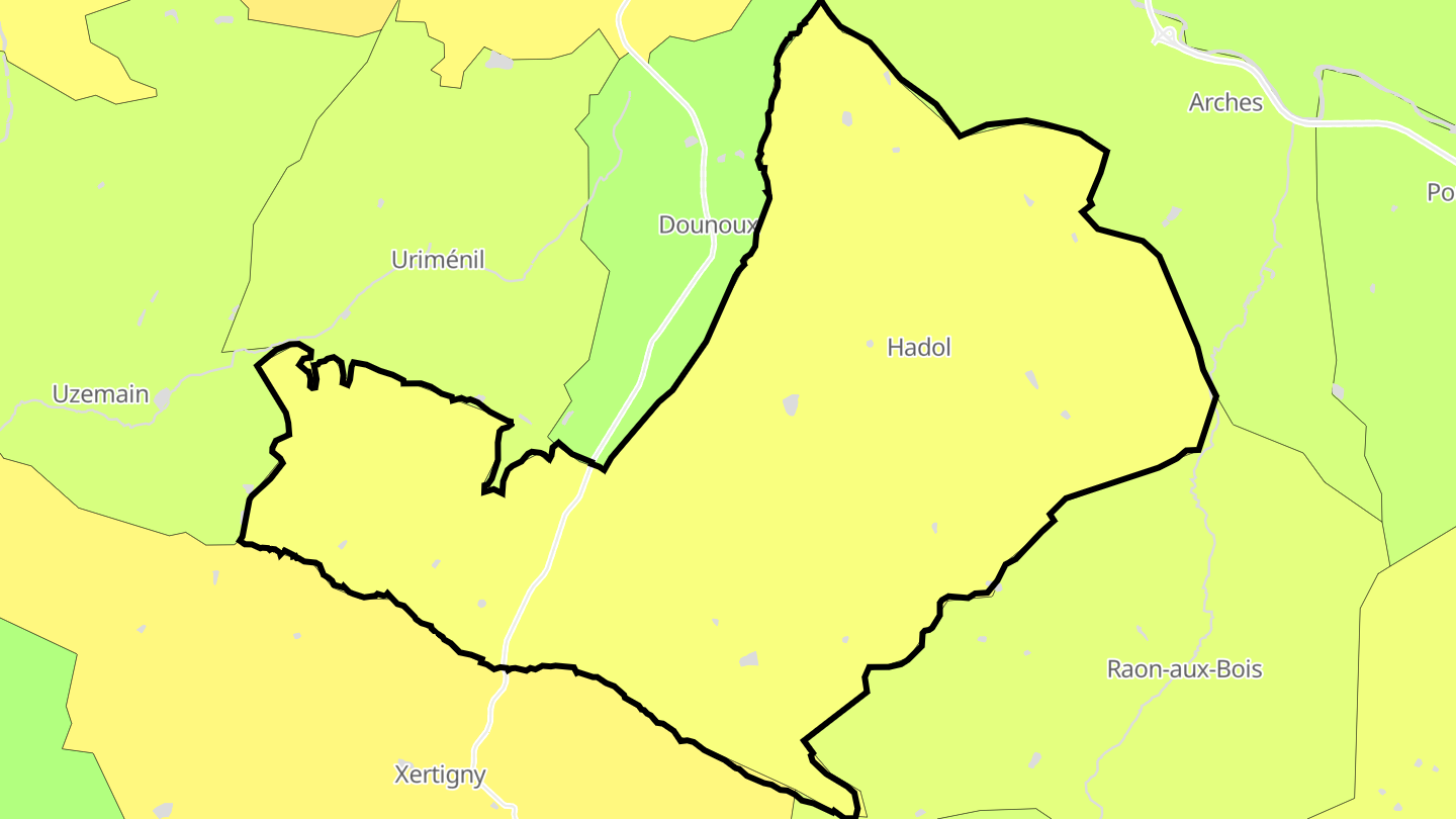 Carte des prix de l'immobilier Hadol
