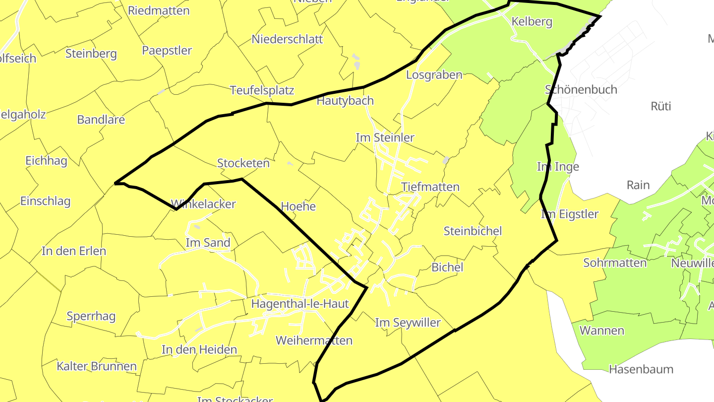 Carte des prix de l'immobilier Hagenthal-le-Bas