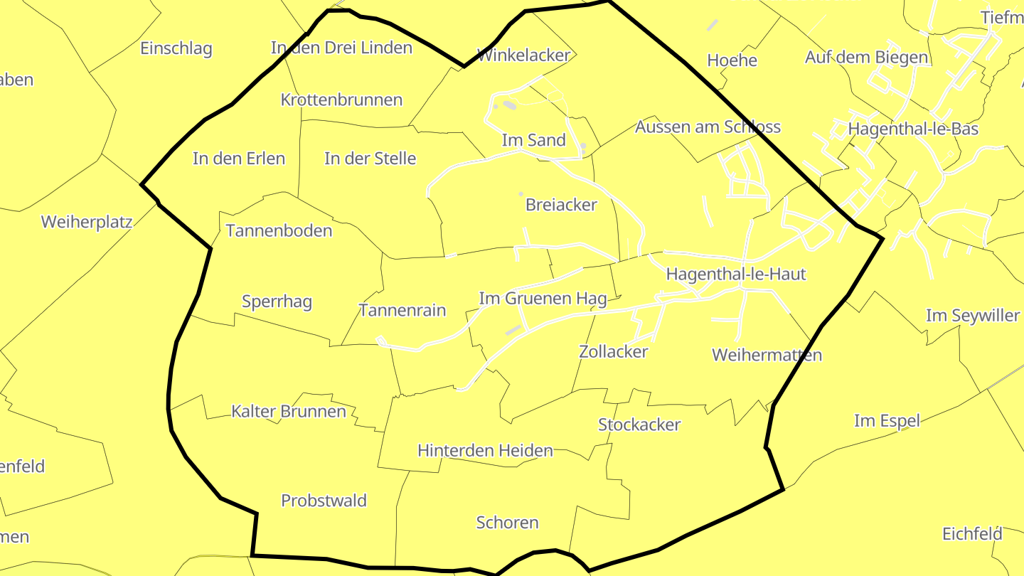 Carte des prix de l'immobilier Hagenthal-le-Haut