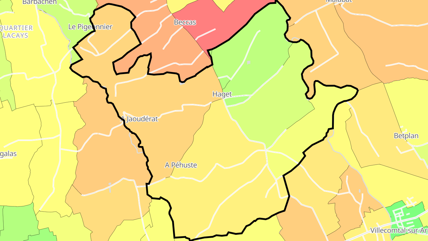 Carte des prix de l'immobilier Haget