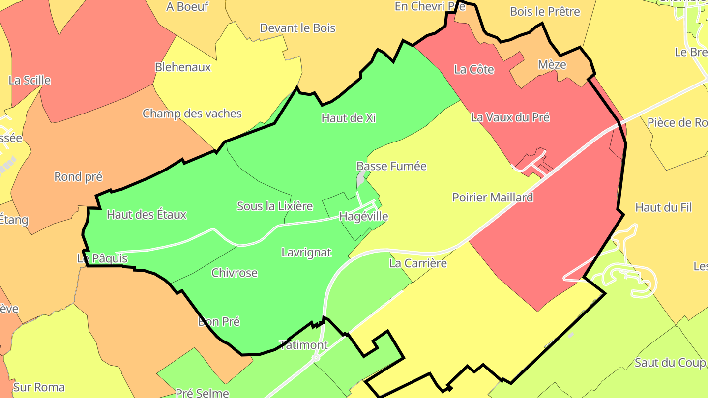 Carte des prix de l'immobilier Hagéville