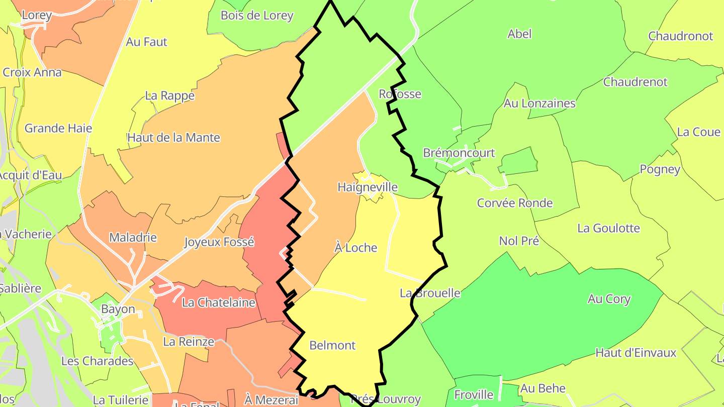Carte des prix de l'immobilier Haigneville