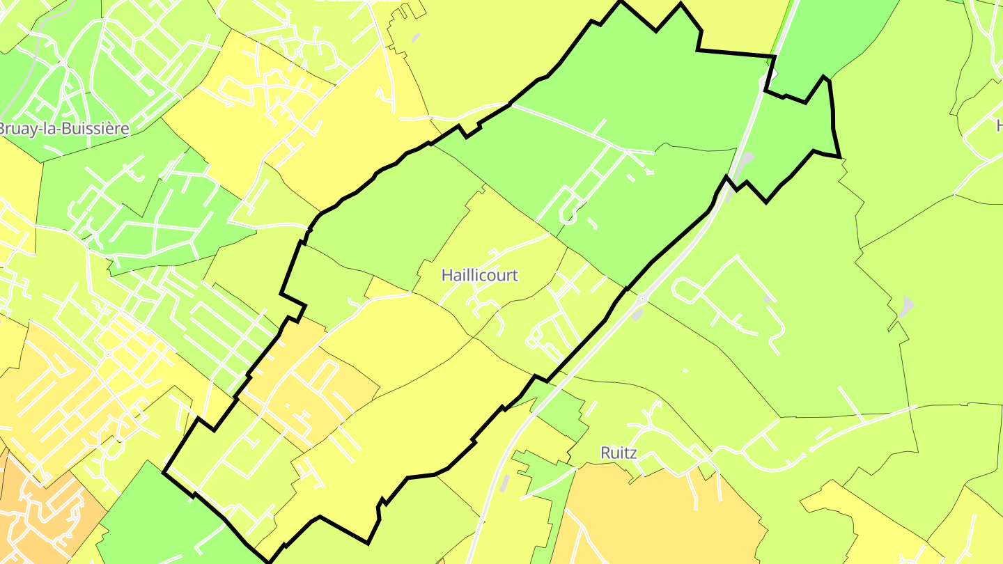 Carte des prix de l'immobilier Haillicourt