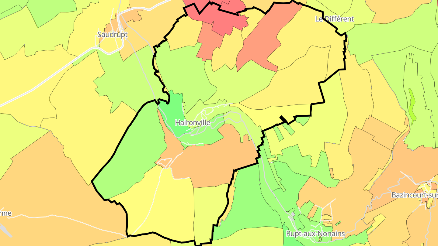 Carte des prix de l'immobilier Haironville