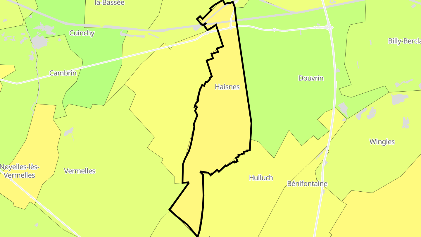 Carte des prix de l'immobilier Haisnes