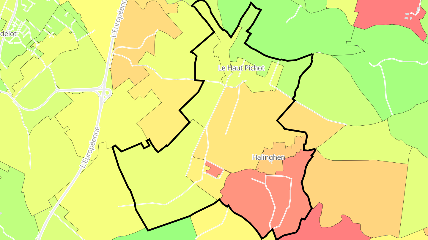Carte des prix de l'immobilier Halinghen