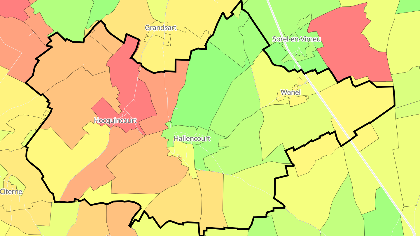 Carte des prix de l'immobilier Hallencourt