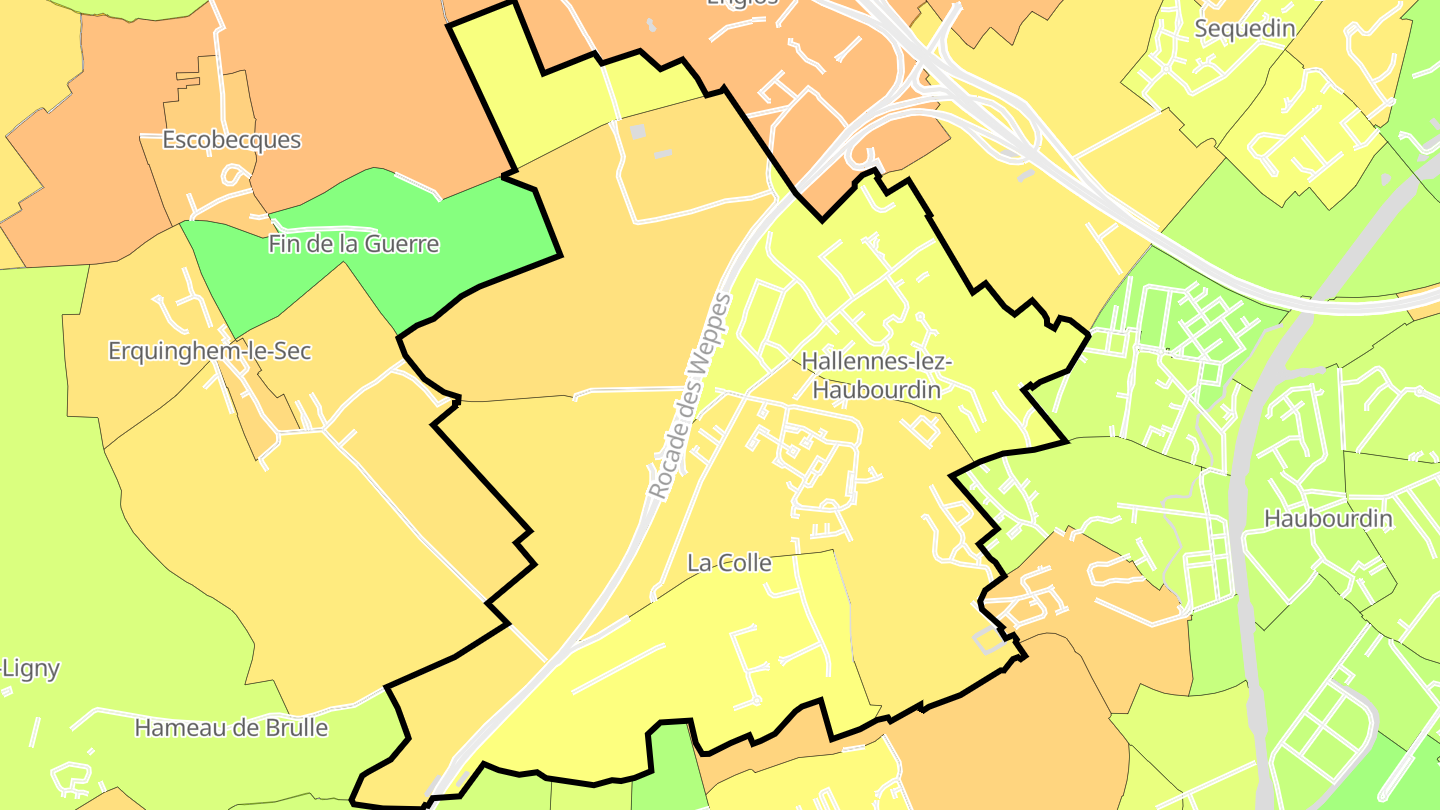 Carte des prix de l'immobilier Hallennes-lez-Haubourdin