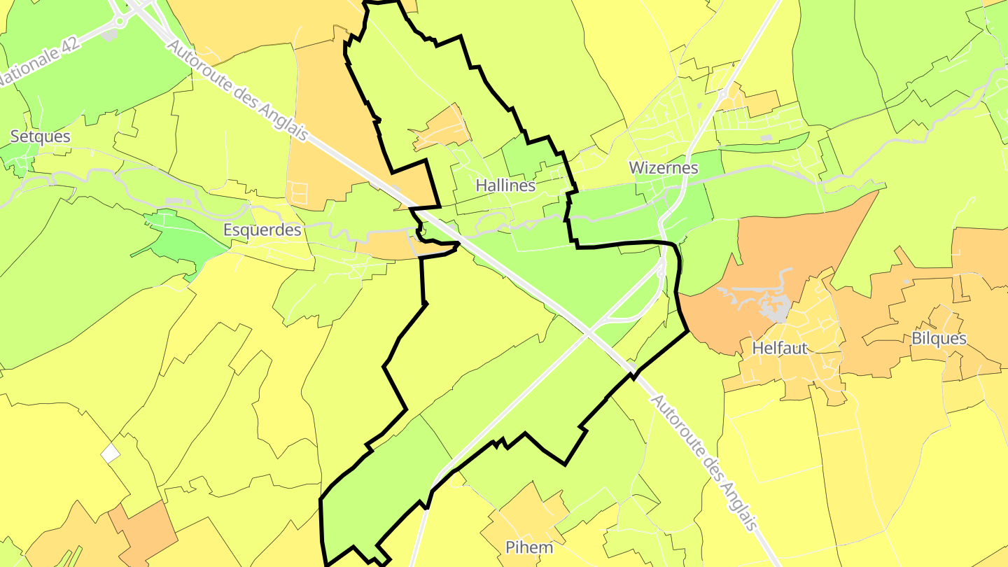 Carte des prix de l'immobilier Hallines