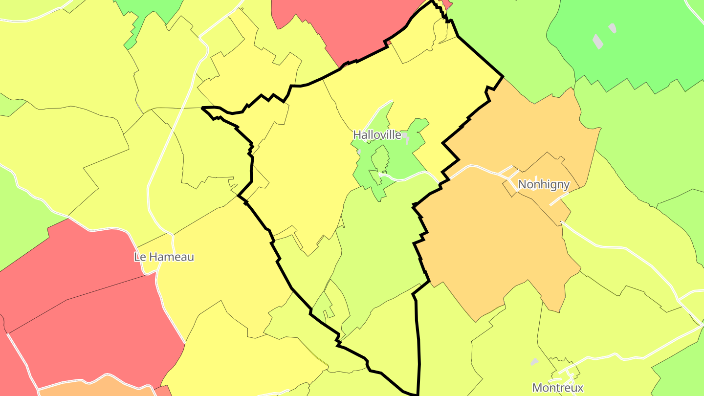 Carte des prix de l'immobilier Halloville