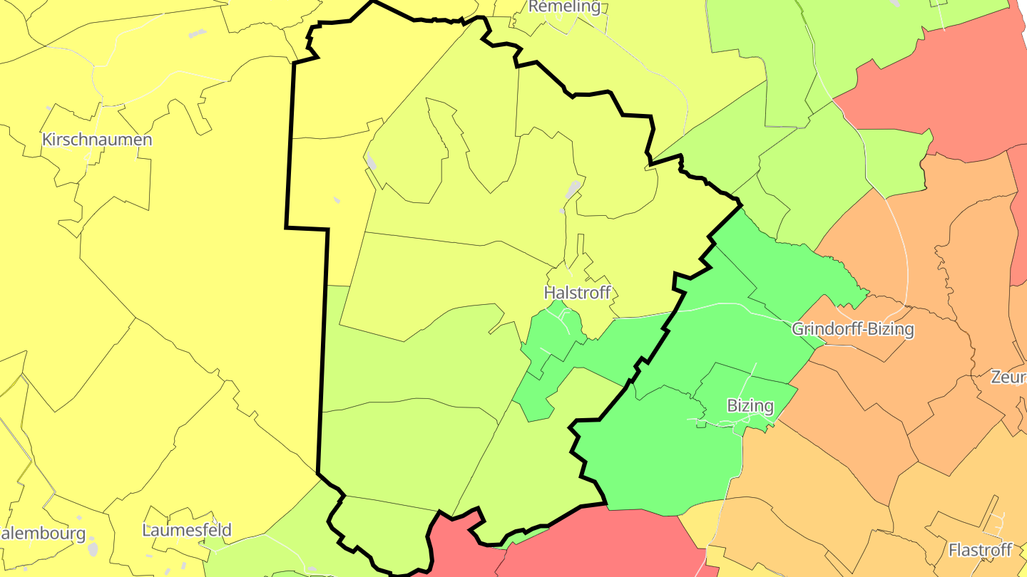 Carte des prix de l'immobilier Halstroff