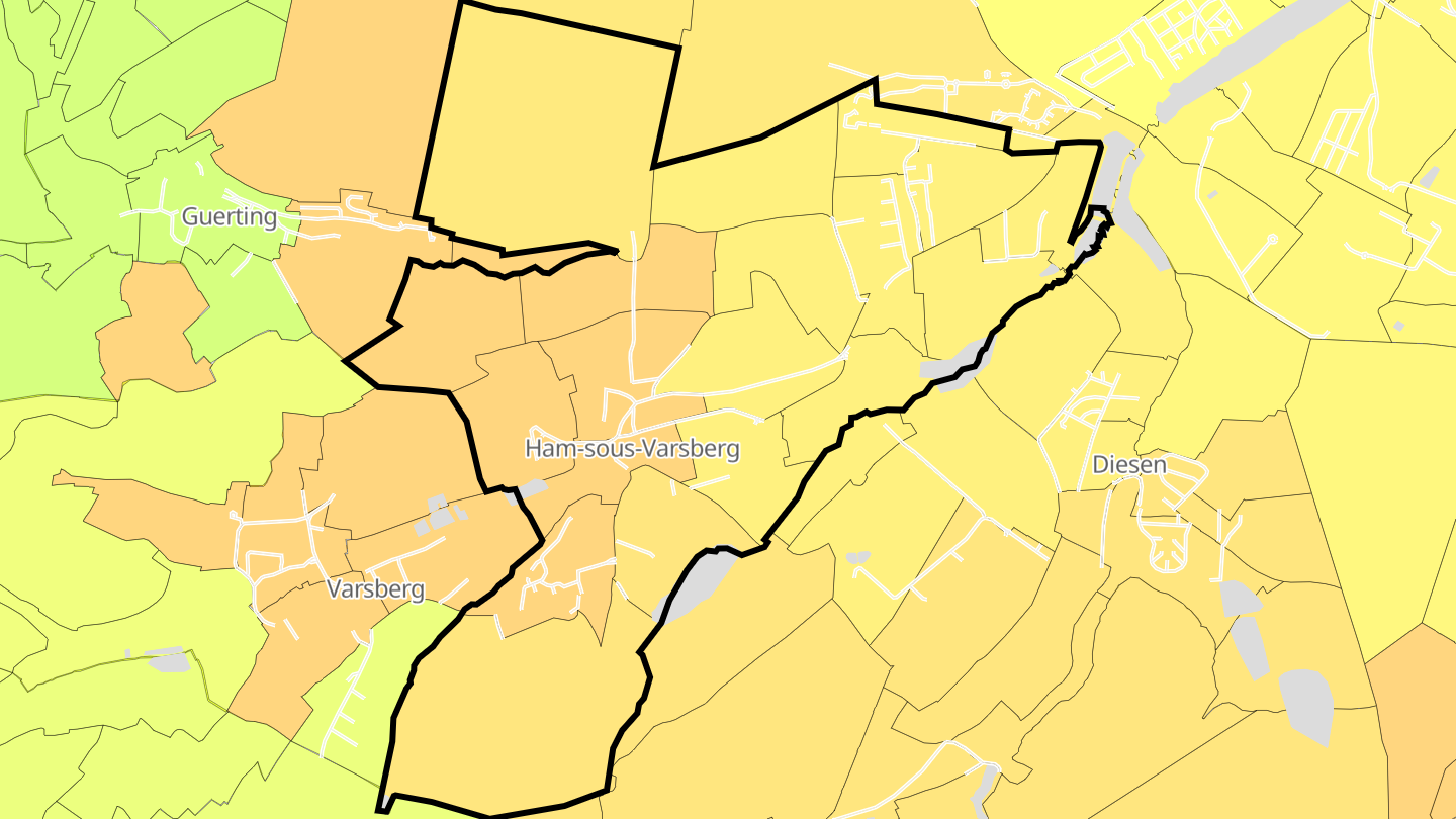 Carte des prix de l'immobilier Ham-sous-Varsberg
