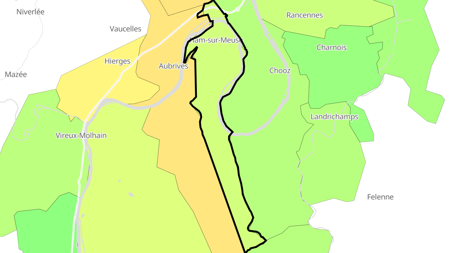 Carte des prix de l'immobilier Ham-sur-Meuse