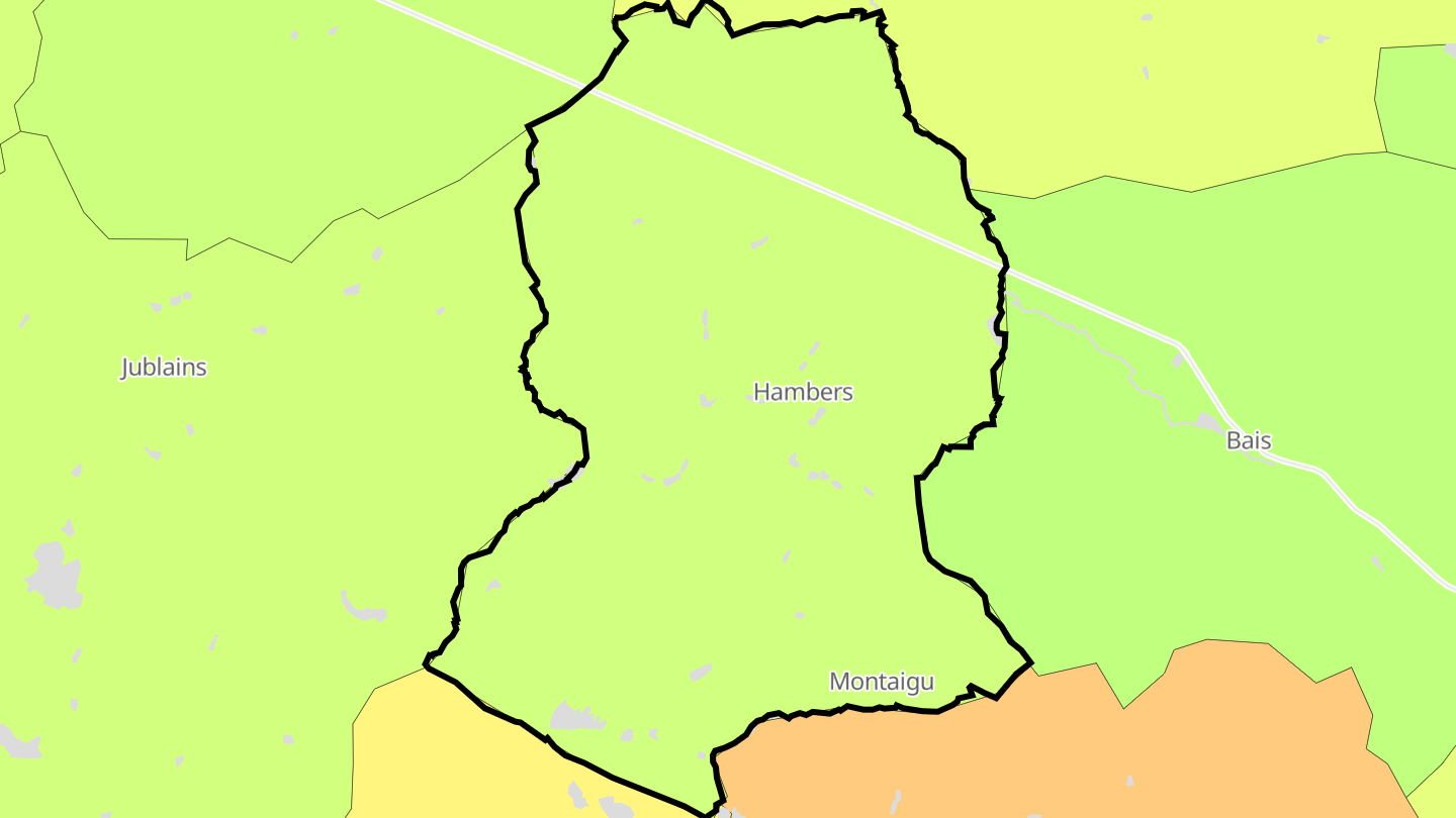 Carte des prix de l'immobilier Hambers