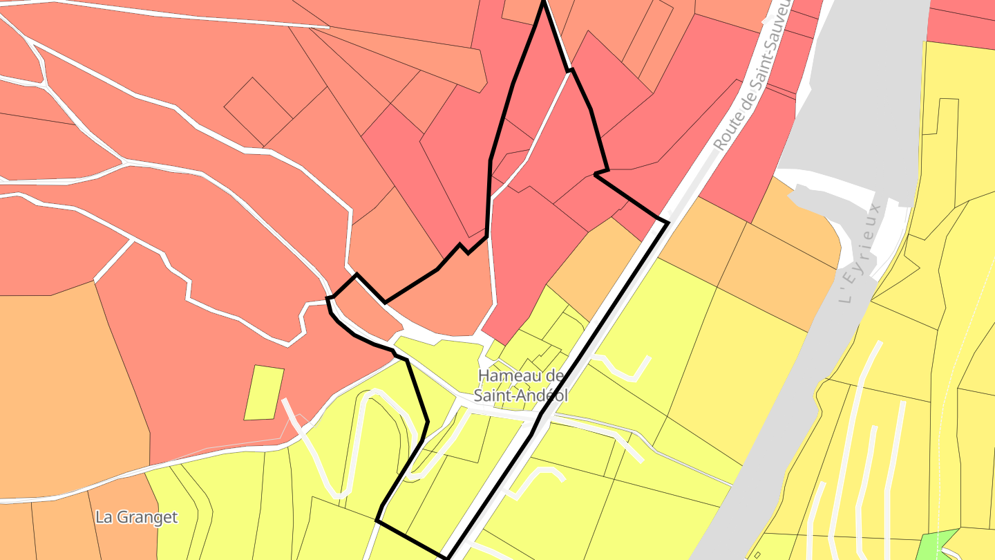 Carte des prix de l'immobilier Hameau de Saint-Andéol