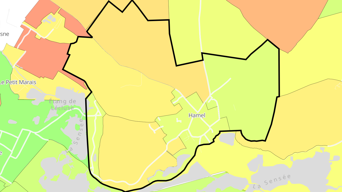 Carte des prix de l'immobilier Hamel