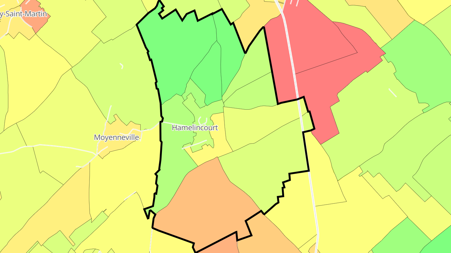 Carte des prix de l'immobilier Hamelincourt
