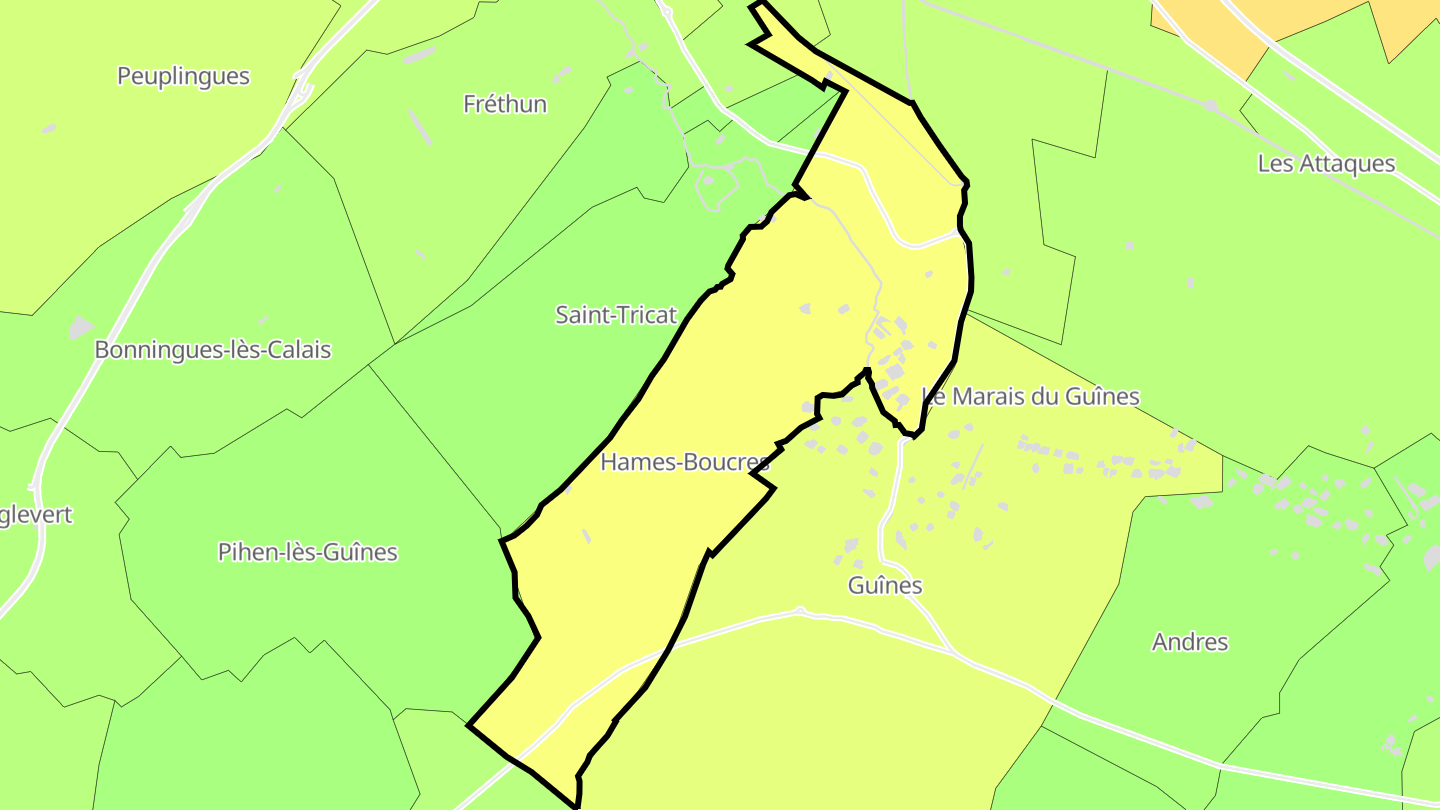 Carte des prix de l'immobilier Hames-Boucres