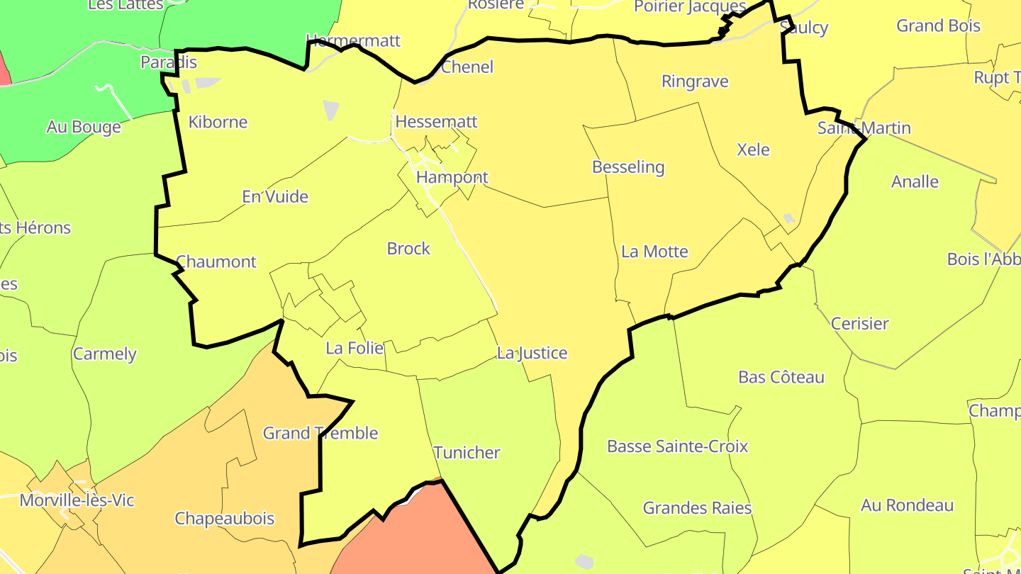 Carte des prix de l'immobilier Hampont