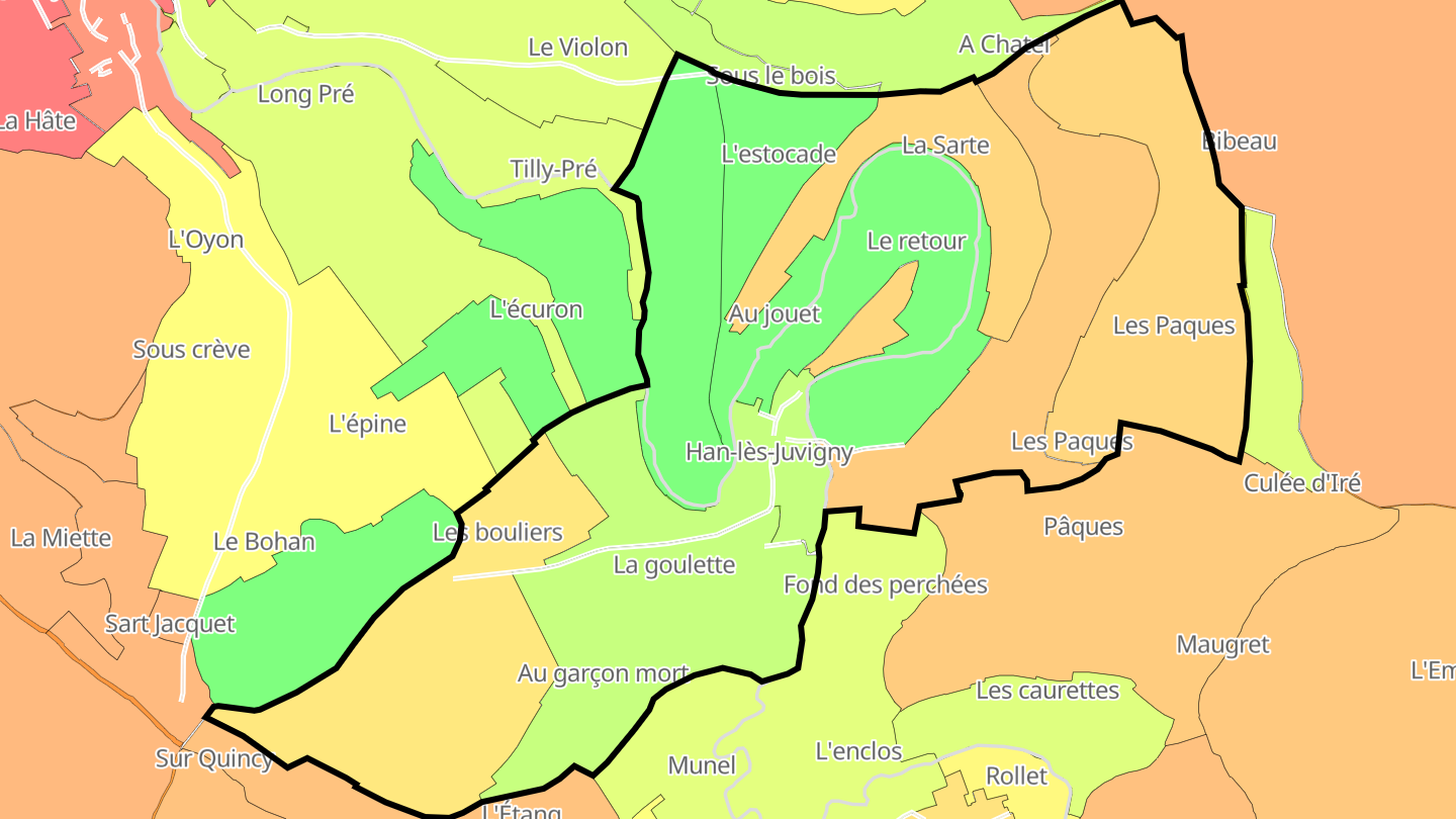 Carte des prix de l'immobilier Han-lès-Juvigny