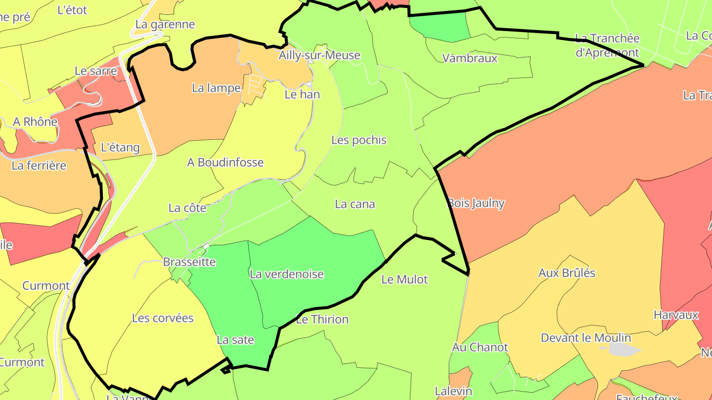 Carte des prix de l'immobilier Han-sur-Meuse