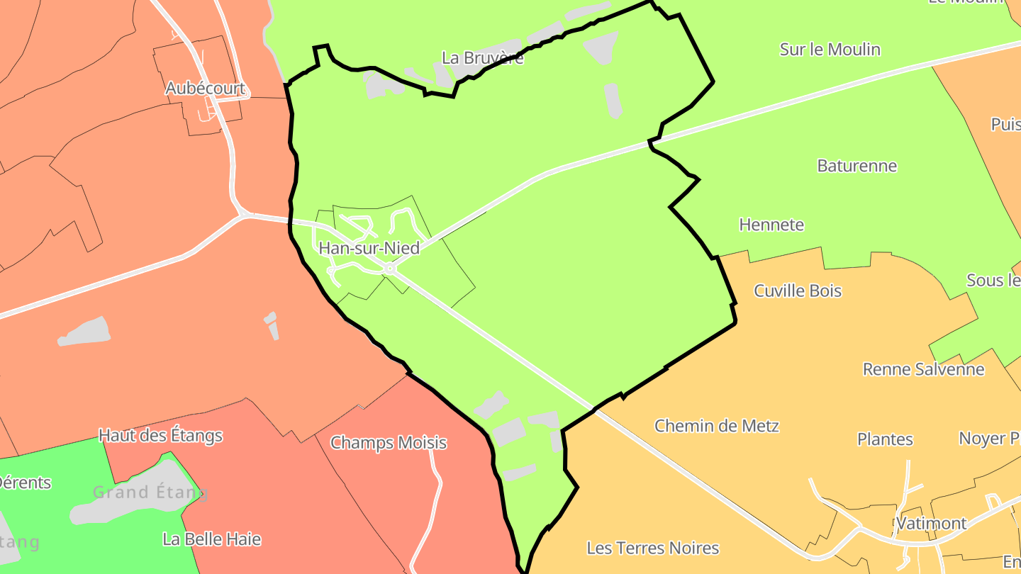 Carte des prix de l'immobilier Han-sur-Nied