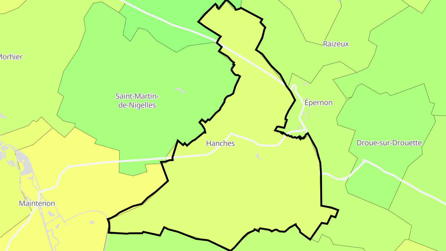 Carte des prix de l'immobilier Hanches