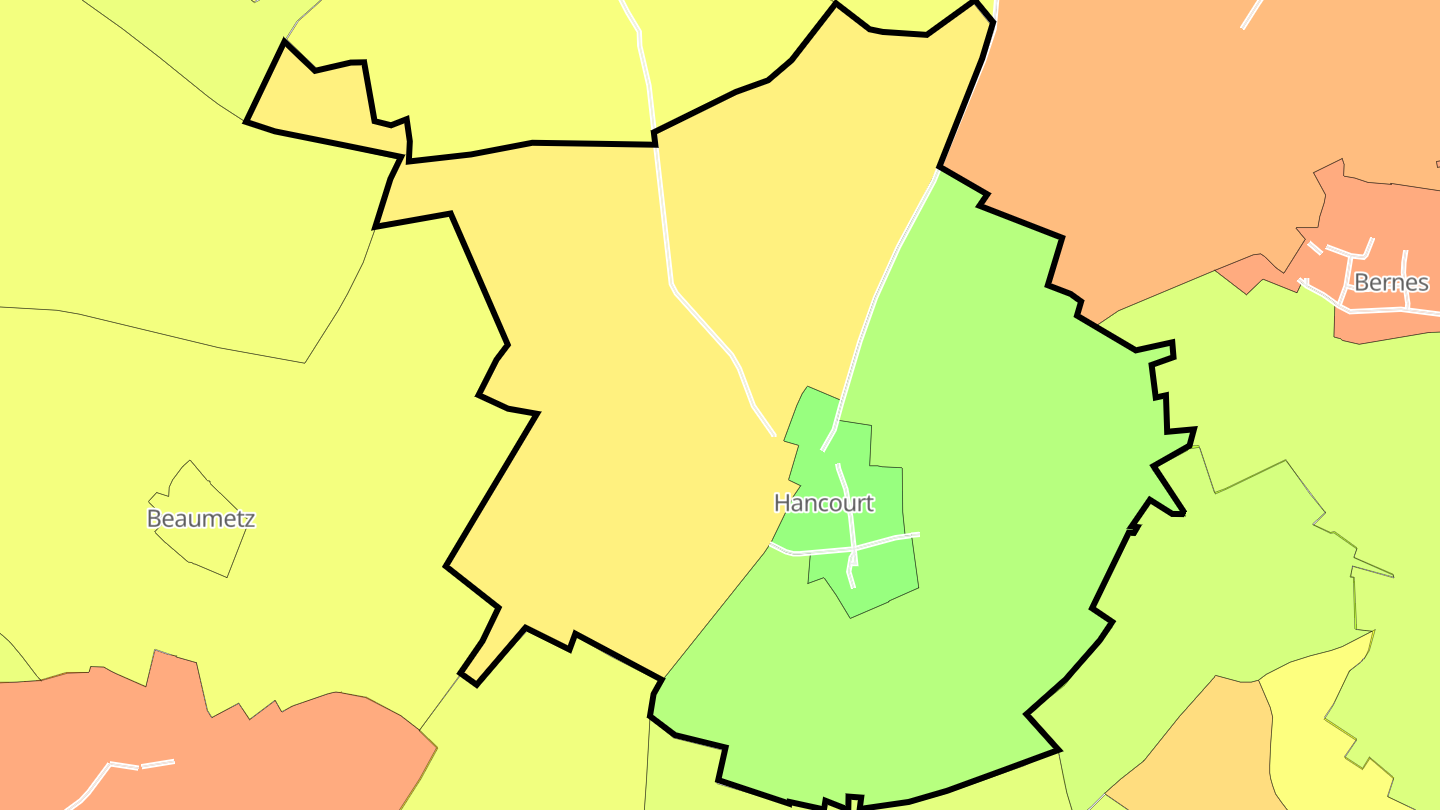 Carte des prix de l'immobilier Hancourt