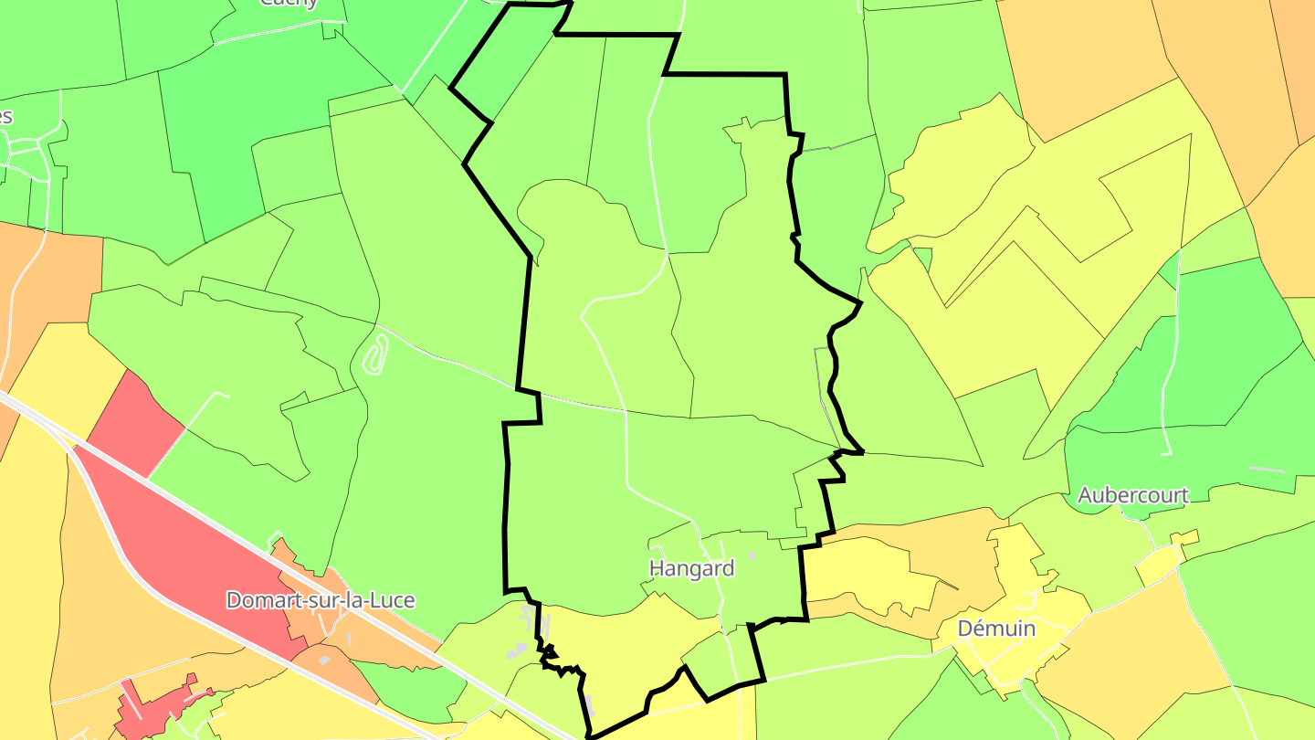 Carte des prix de l'immobilier Hangard