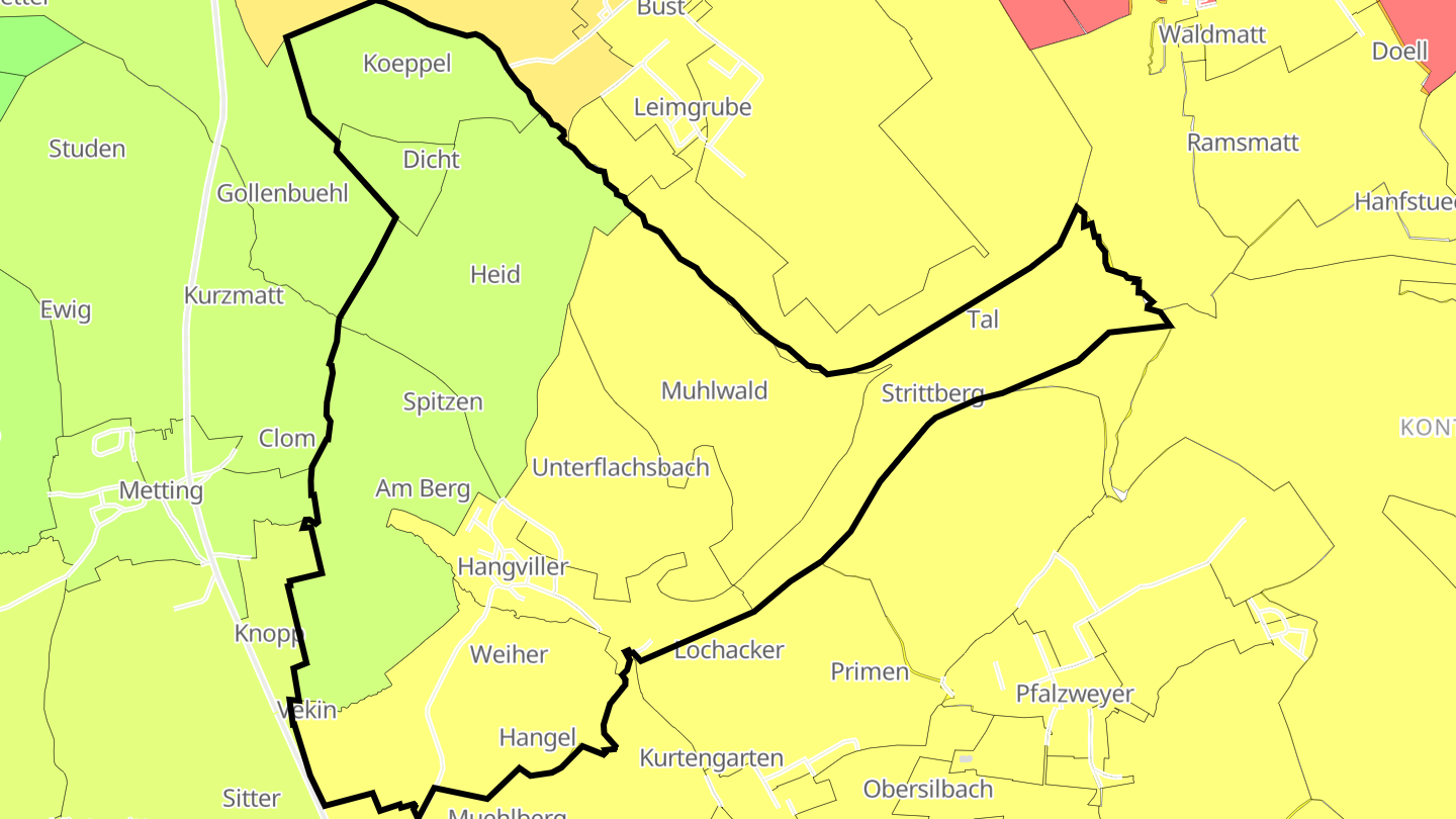 Carte des prix de l'immobilier Hangviller