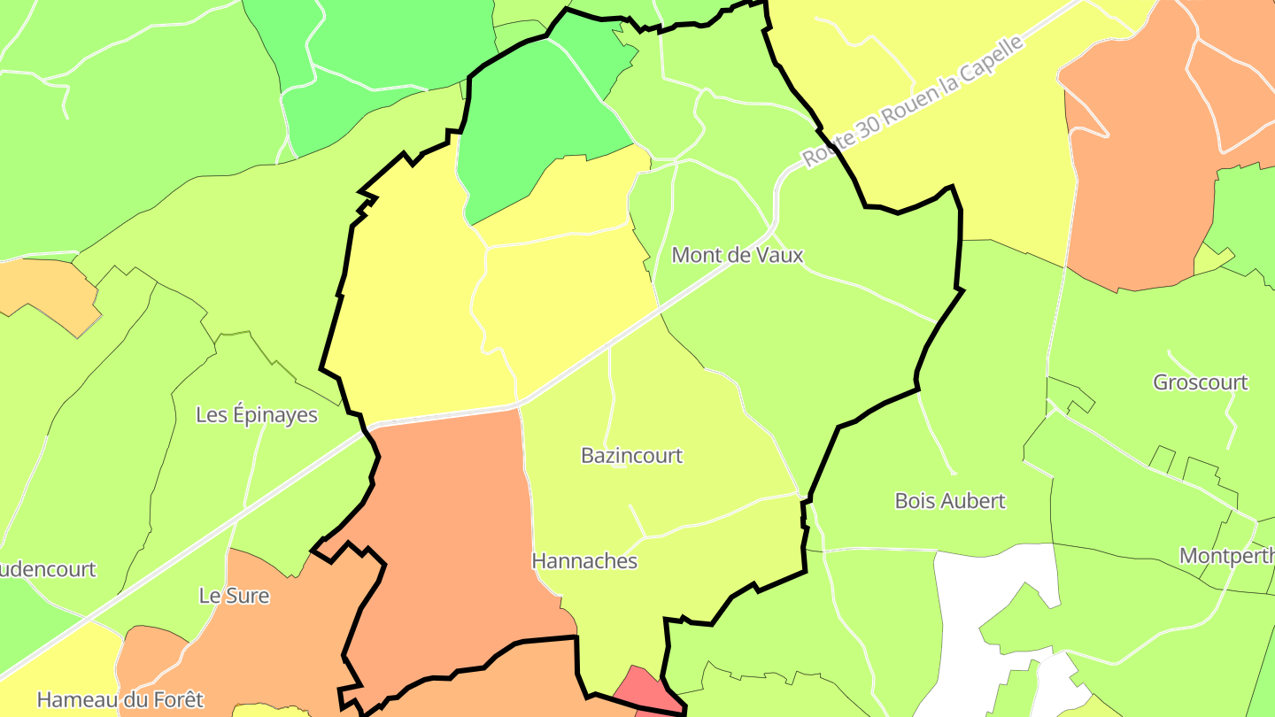 Carte des prix de l'immobilier Hannaches