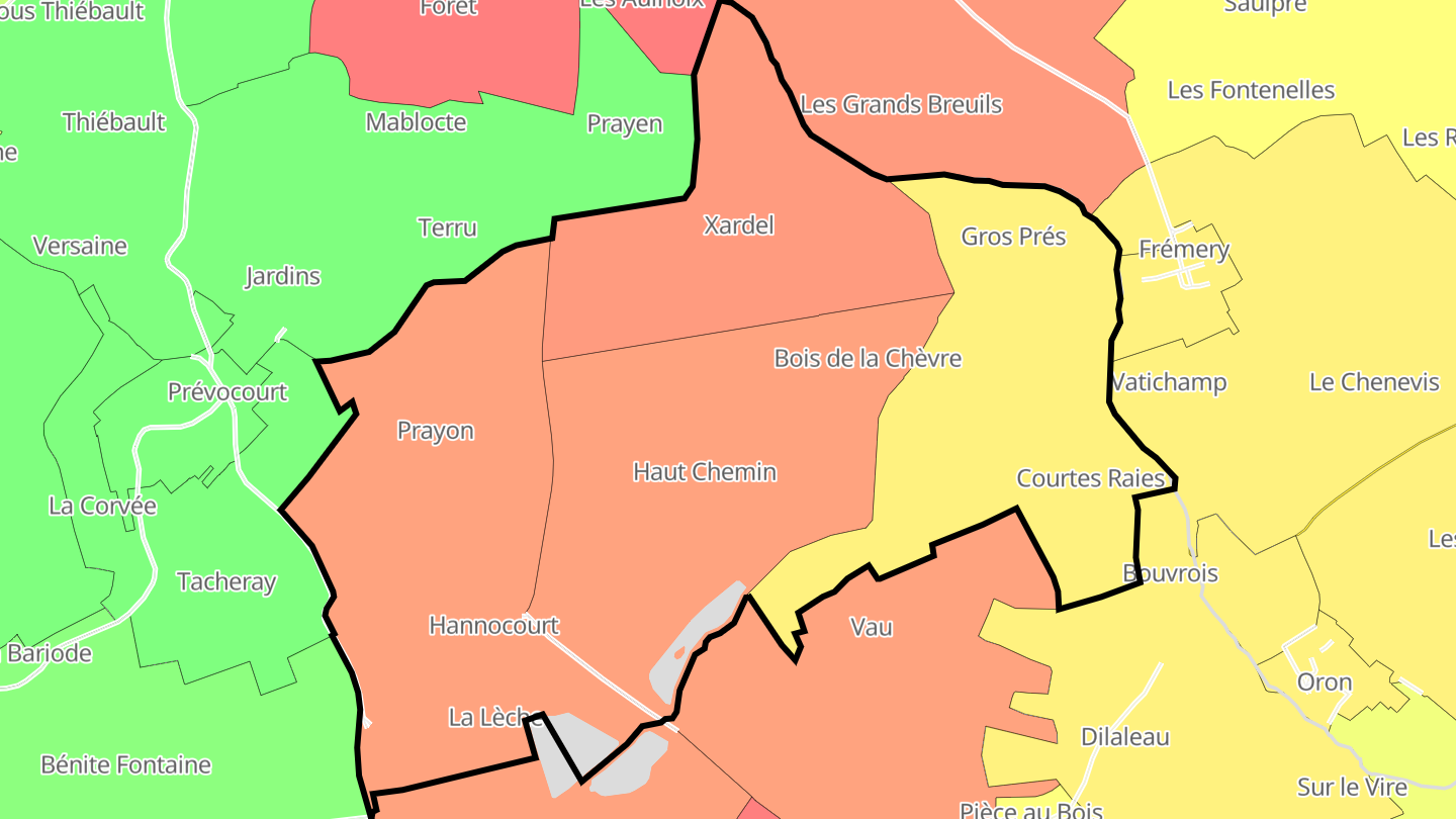Carte des prix de l'immobilier Hannocourt