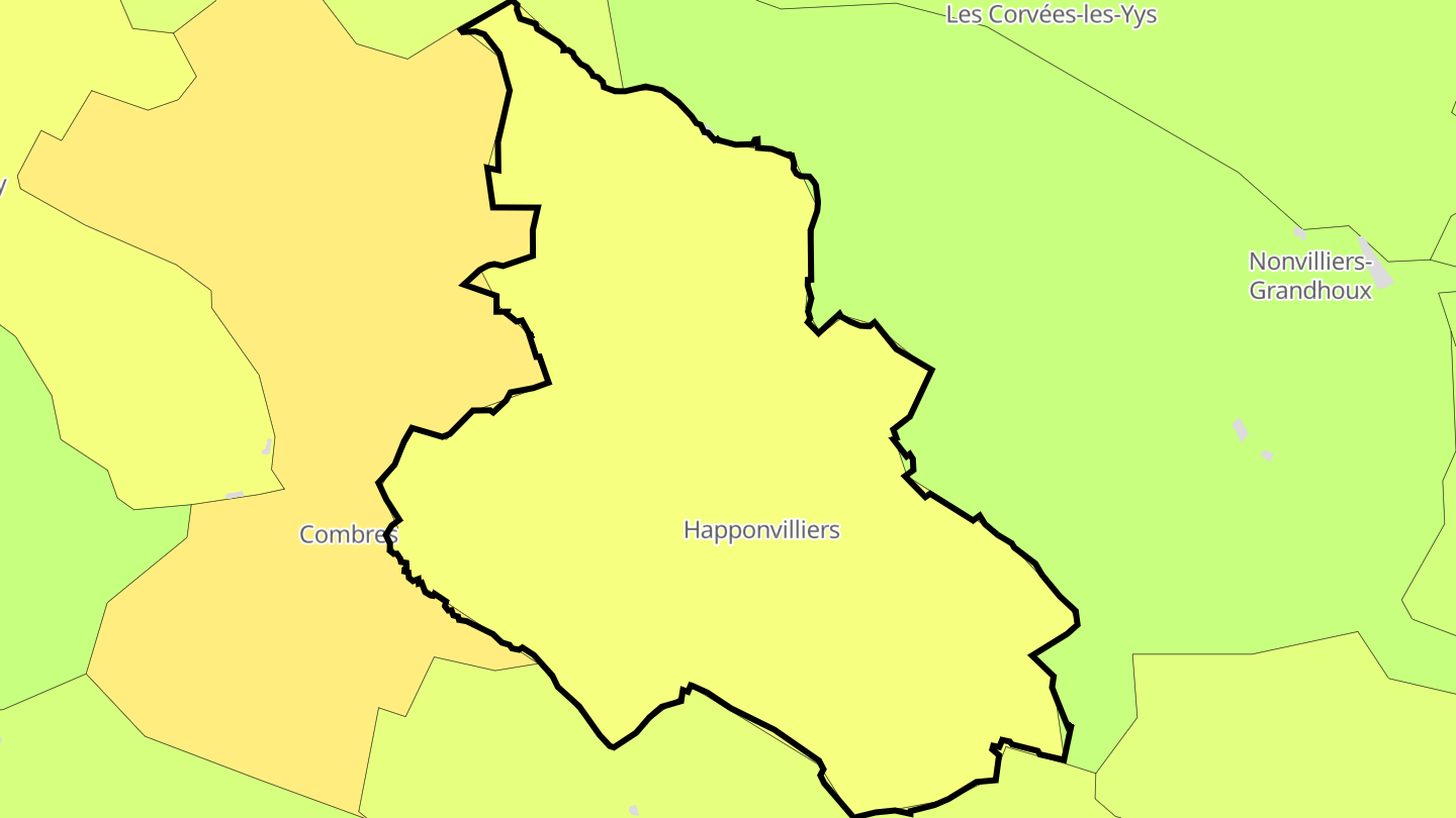 Carte des prix de l'immobilier Happonvilliers