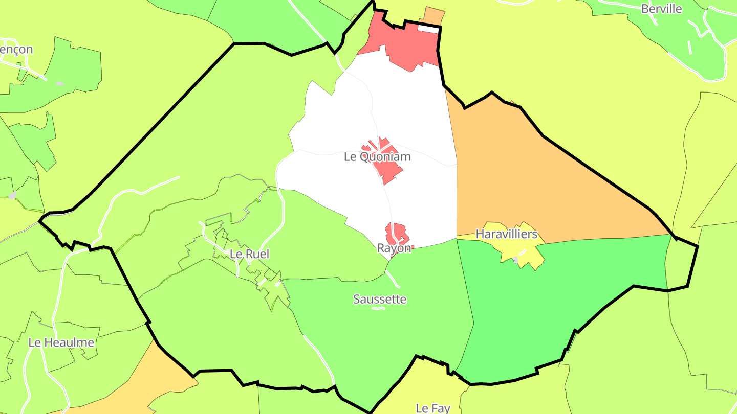 Carte des prix de l'immobilier Haravilliers