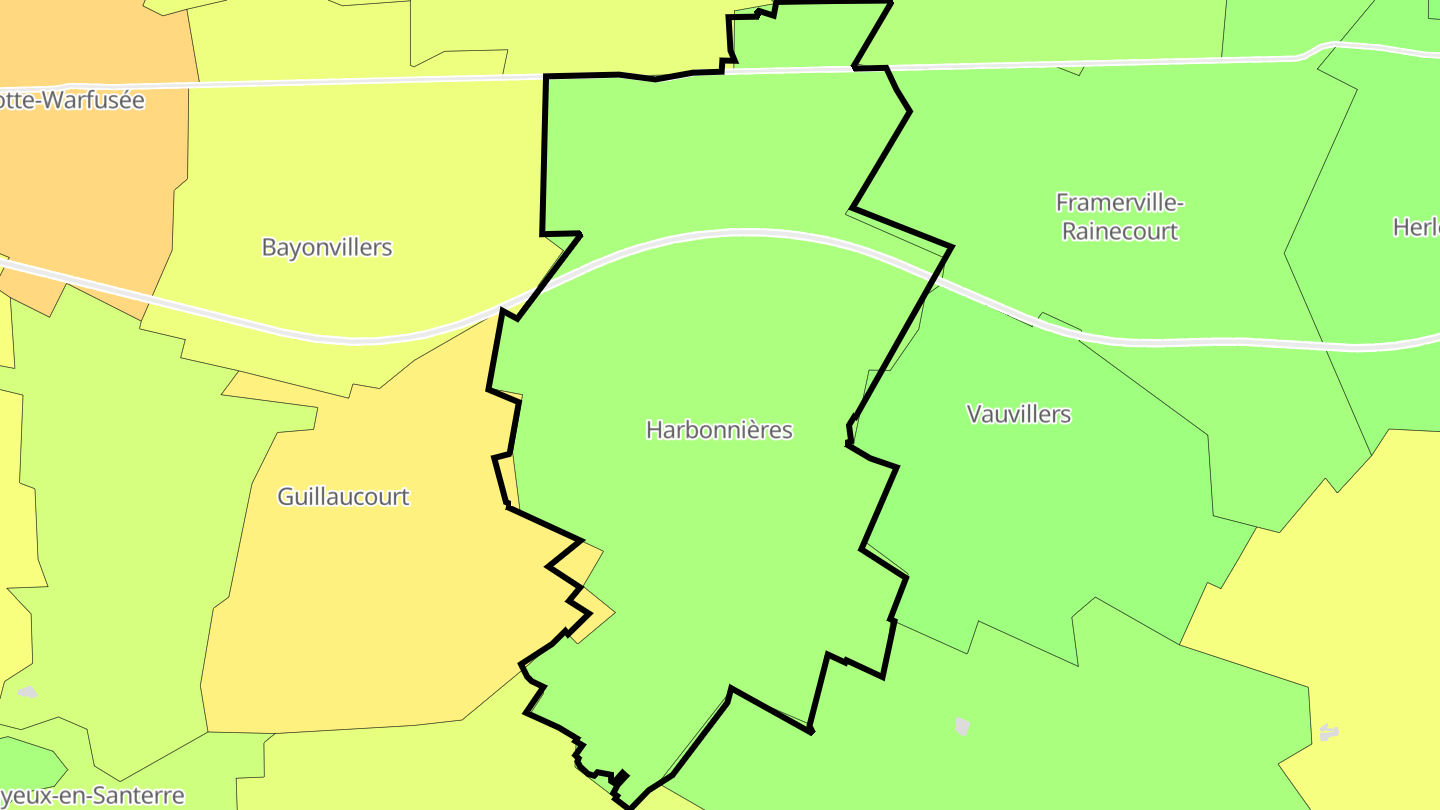 Carte des prix de l'immobilier Harbonnières